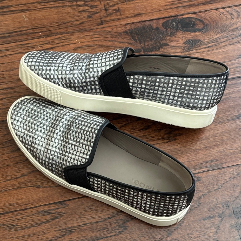 Women’s Black and White Slip on Sneaks